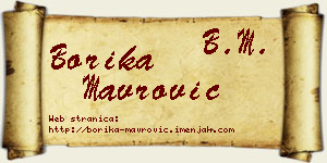 Borika Mavrović vizit kartica